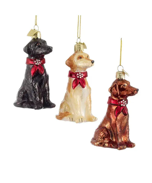 3.5"GLASS LABRADOR RETRIEVER ORN 3A