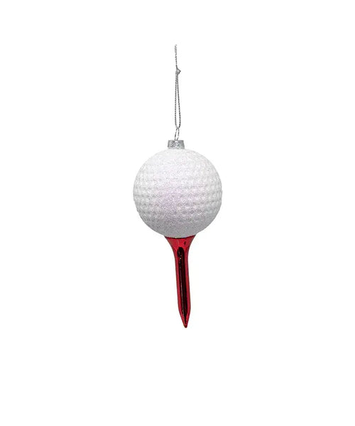 5.2" Plastic Golf Ball W/Tee Ornament