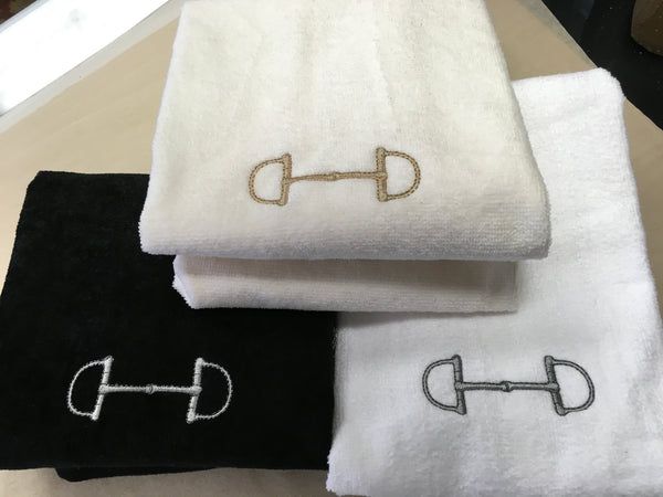 Hand towel with snaffle bit